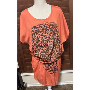 Very J Orange Mini Dress black dahlia rhinestone bling going out date night sz S